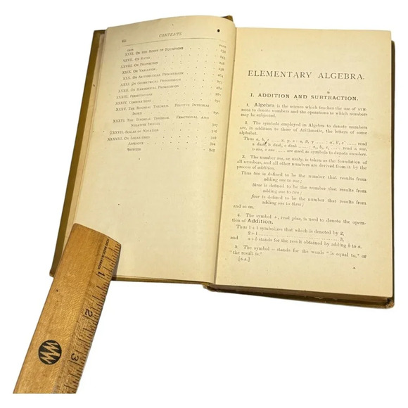 Elementary Algebra J Hamblin Smith Book HC Gage Text 1877 8th Print Canada - Picture 8 of 16